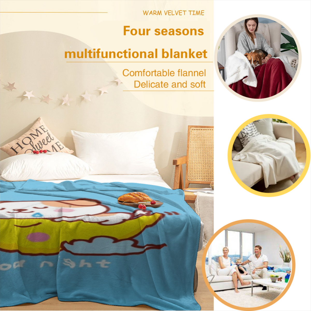 Alpine Grove Inspired Cozy Flannel Bed Blanket ¨C Earthy Neutral Palette
