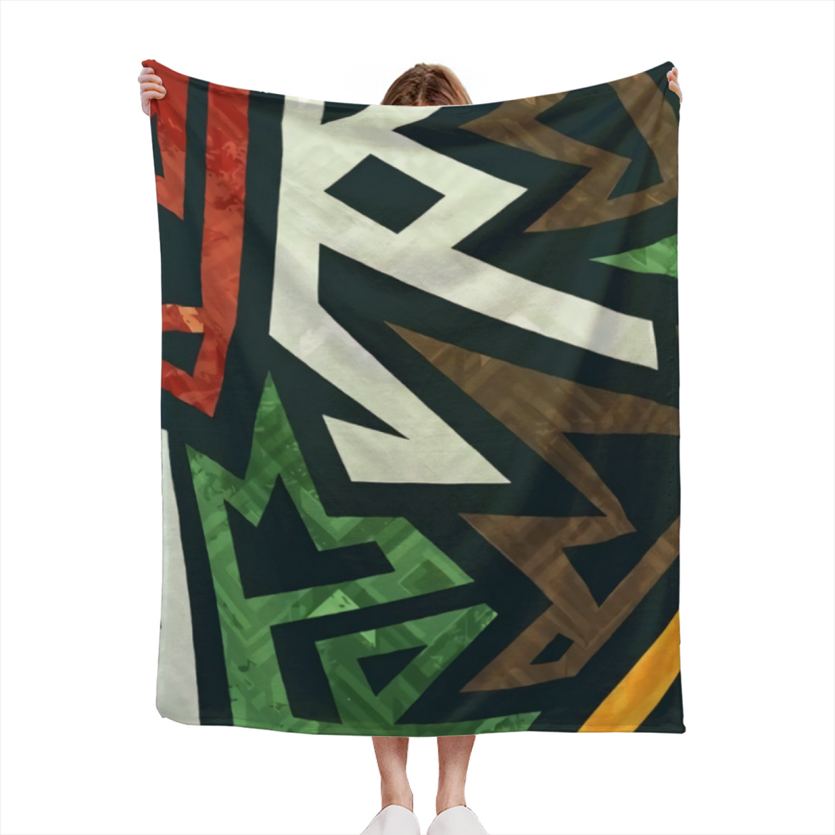 Soft Neutral Whimsical Decor All-Season Flannel Blanket ¨C Serene Fern Edition