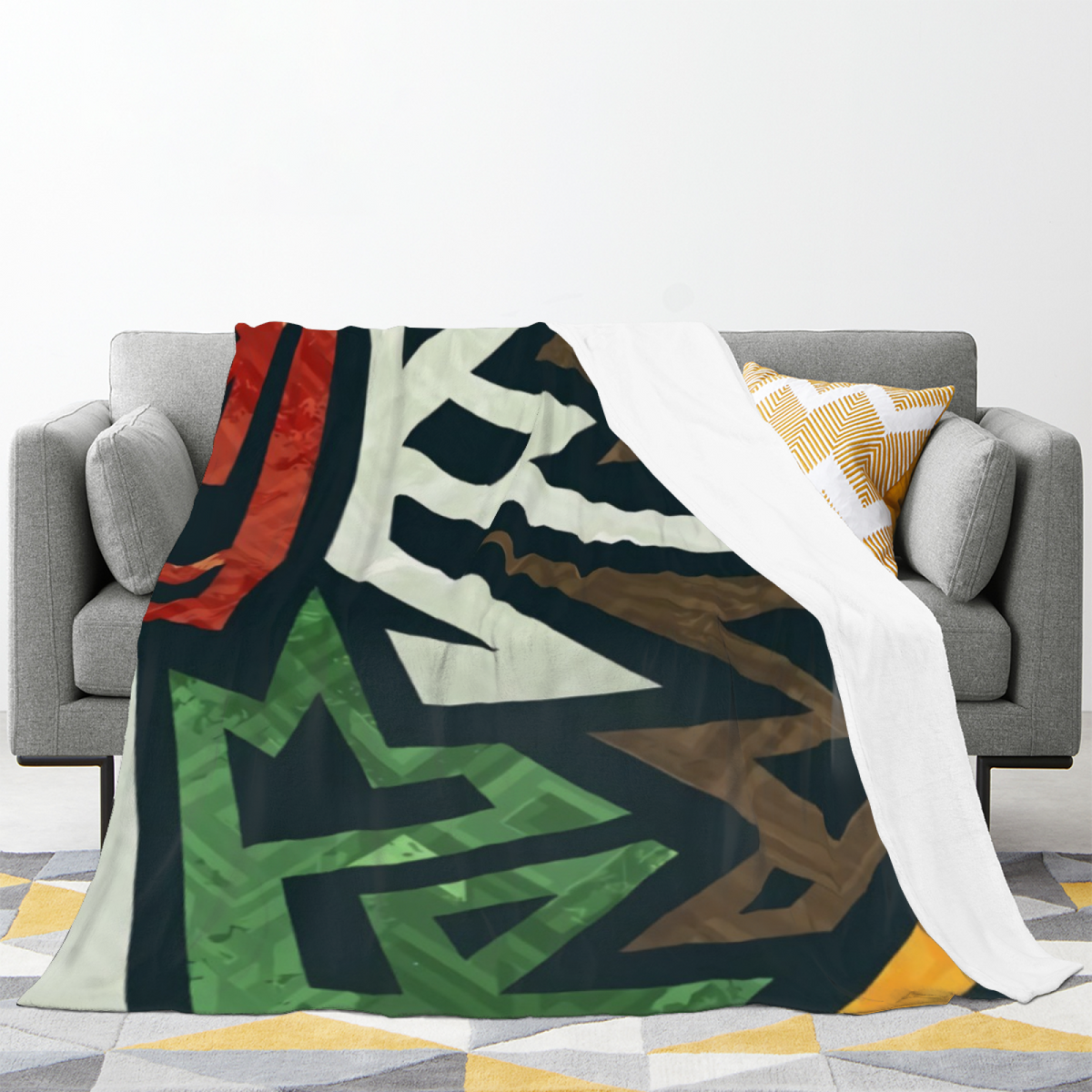 Soft Neutral Whimsical Decor All-Season Flannel Blanket ¨C Serene Fern Edition