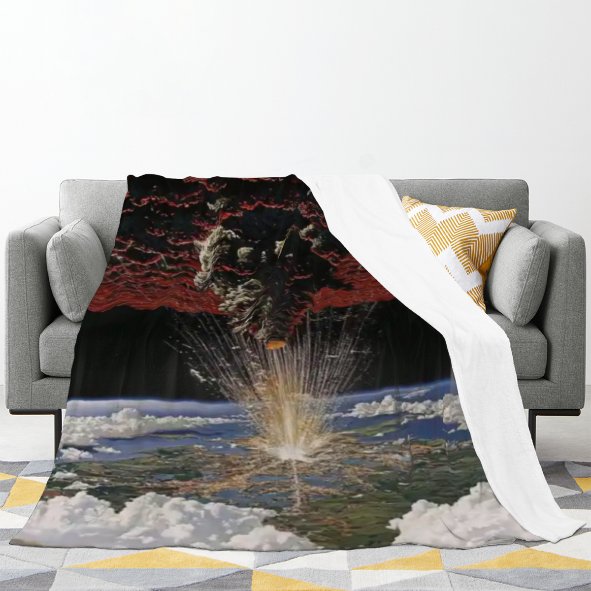 Earthy Neutral Gilded Daydream Lightweight Flannel Throw ¨C Contemporary Pattern