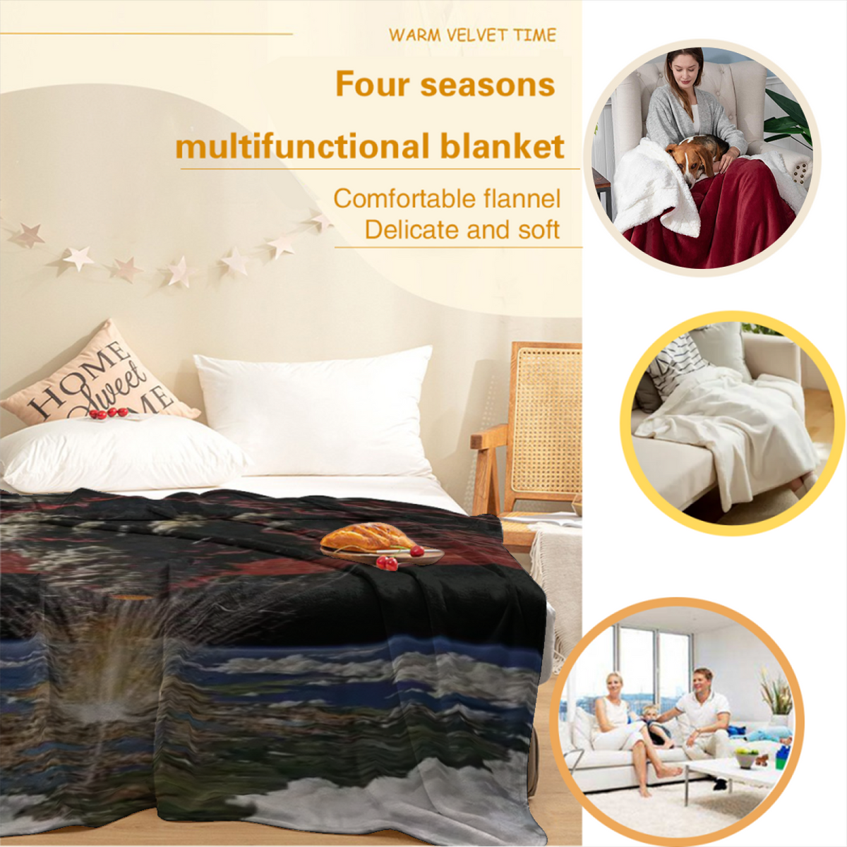 Earthy Neutral Gilded Daydream Lightweight Flannel Throw ¨C Contemporary Pattern