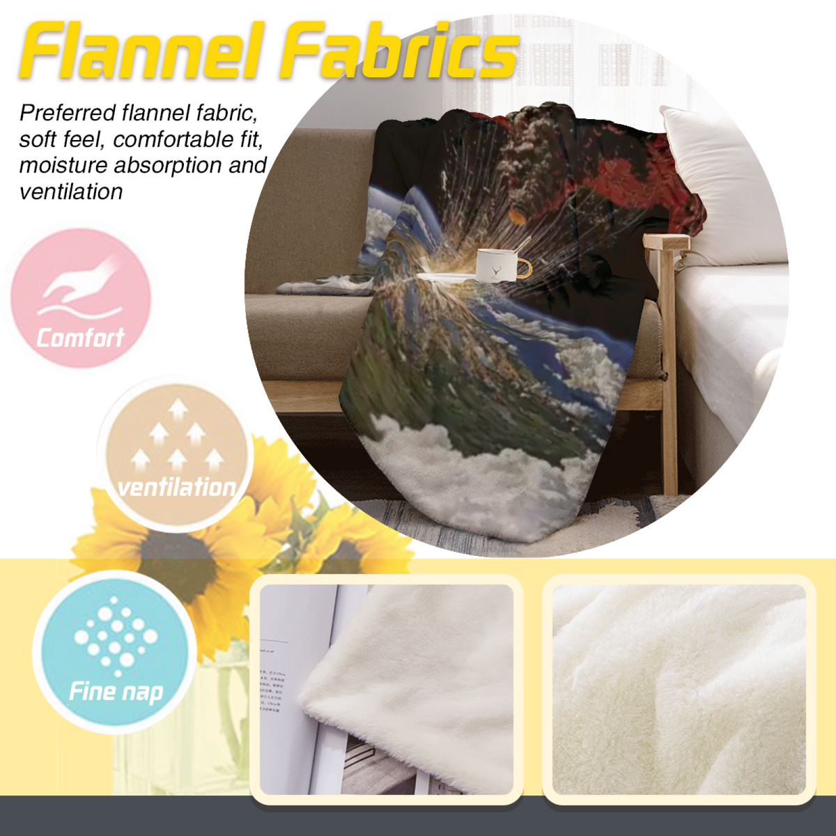 Earthy Neutral Gilded Daydream Lightweight Flannel Throw ¨C Contemporary Pattern