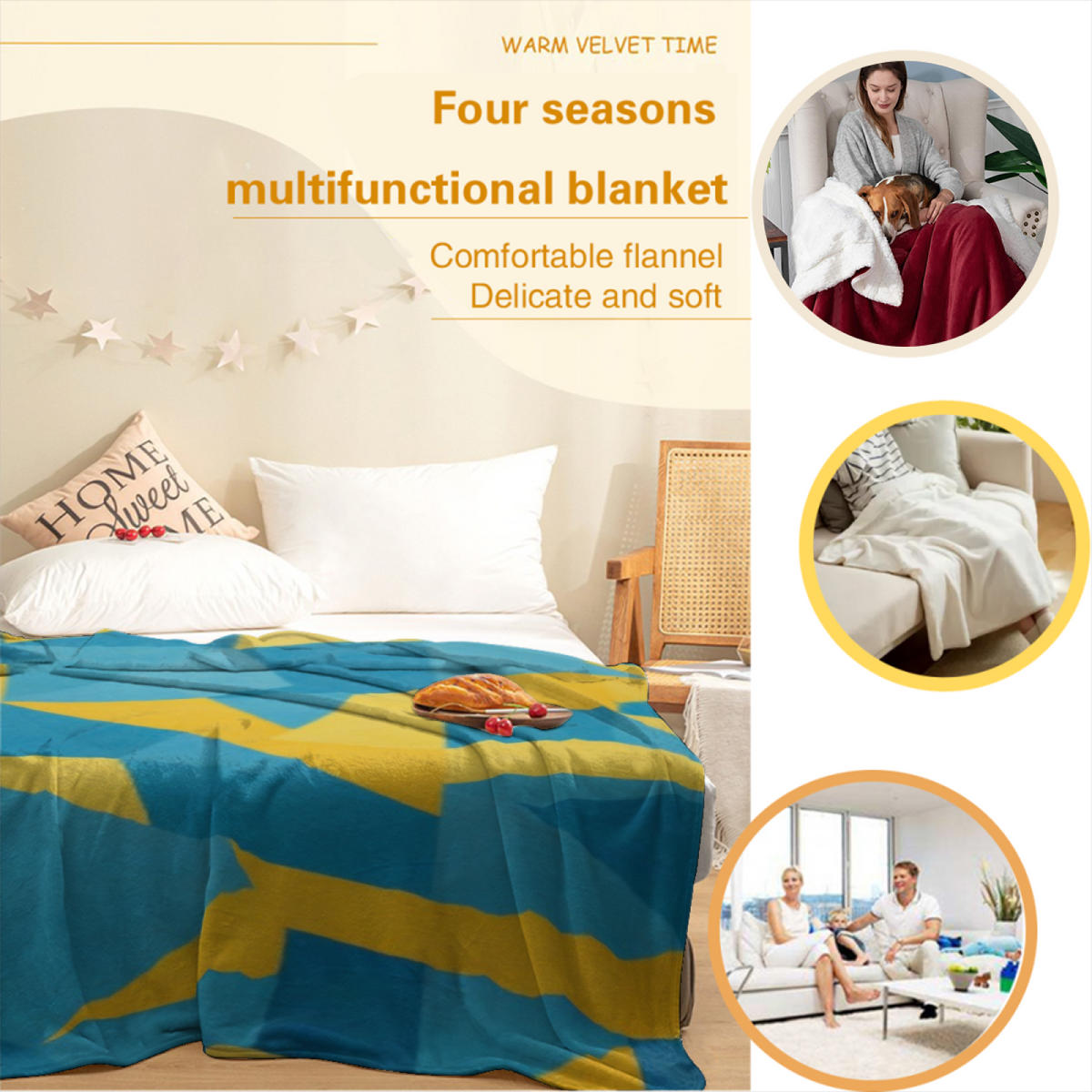 Harvest Thicket Home Accent Soft Flannel Blanket ¨C Warm Coral