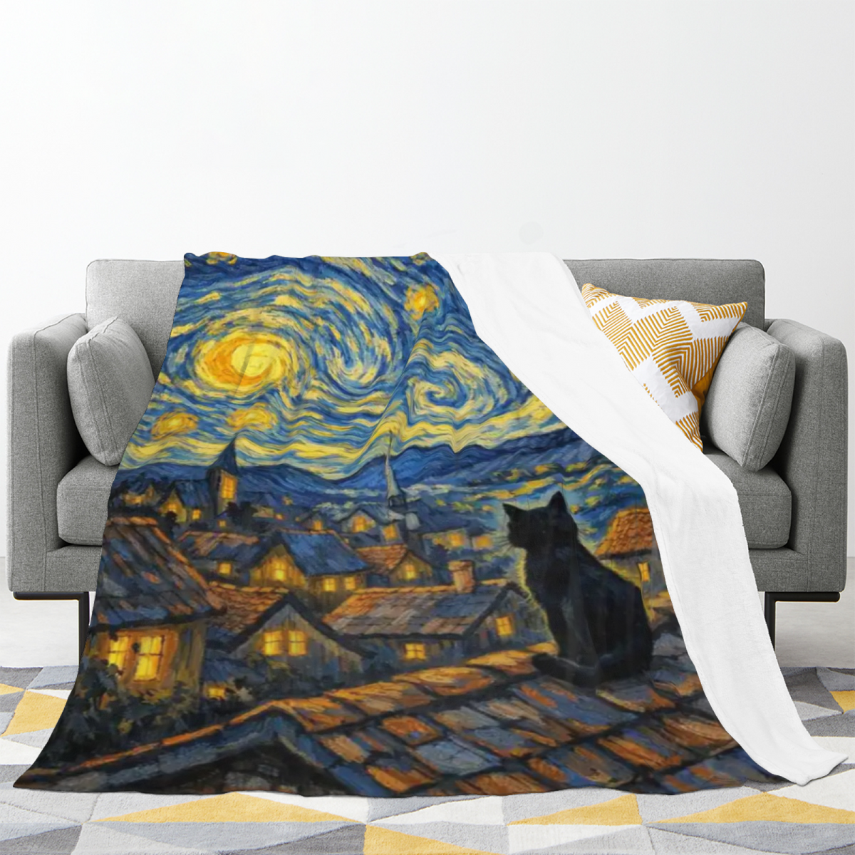 Oceanic Lantern Pastel Multicolor Modern Art Decorative Flannel Blanket