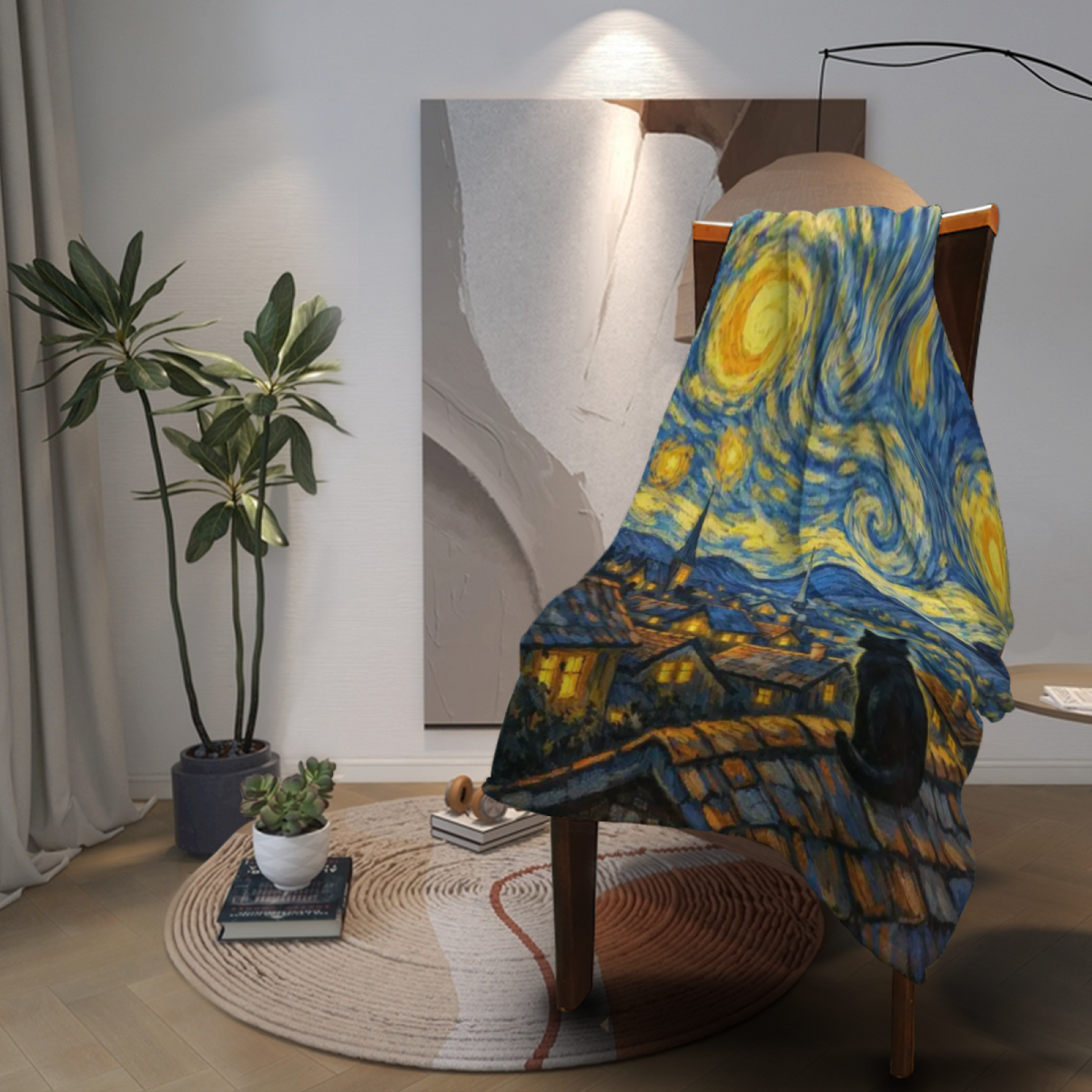 Oceanic Lantern Pastel Multicolor Modern Art Decorative Flannel Blanket