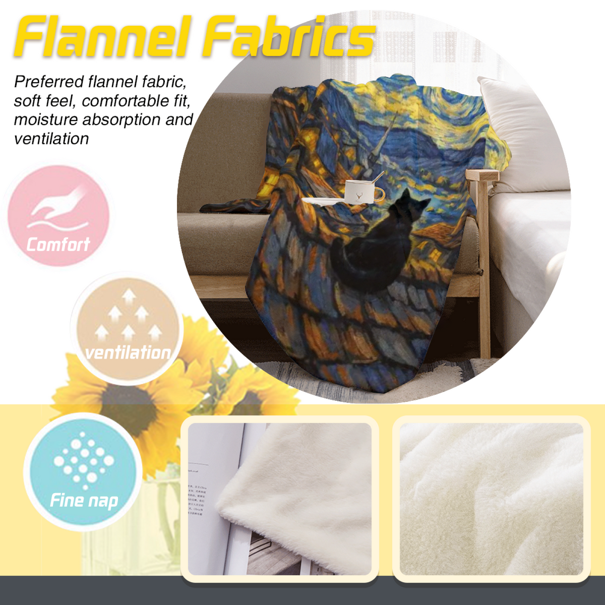 Oceanic Lantern Pastel Multicolor Modern Art Decorative Flannel Blanket