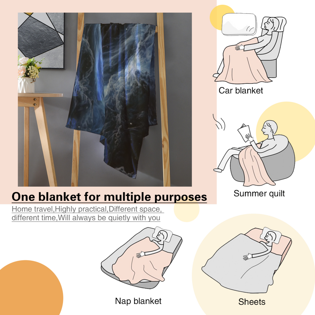 Deep Ocean Wildwood Tapestry Soft Flannel Blanket ¨C Contemporary Pattern