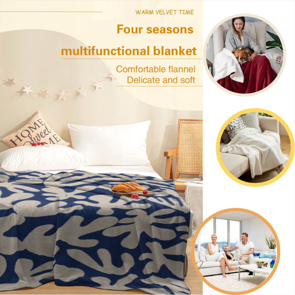 Cinnamon Jubilee Soft Flannel Blanket in Dusty Lilac