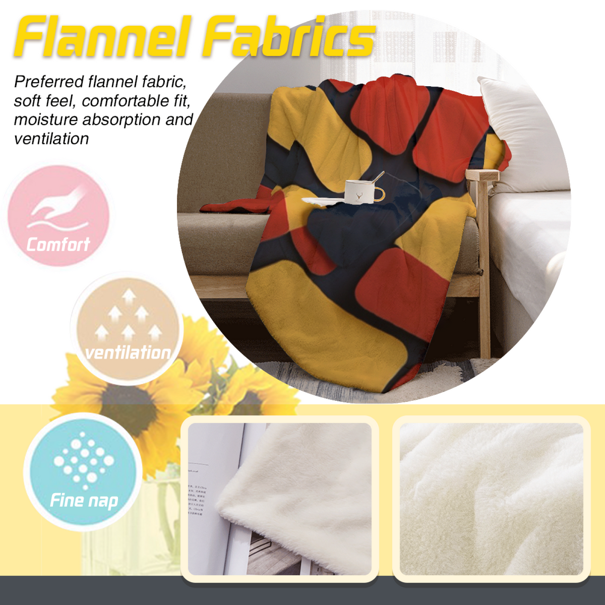 Flannel Throw Blanket with Wildwood Sprout Cozy Cottage Artwork