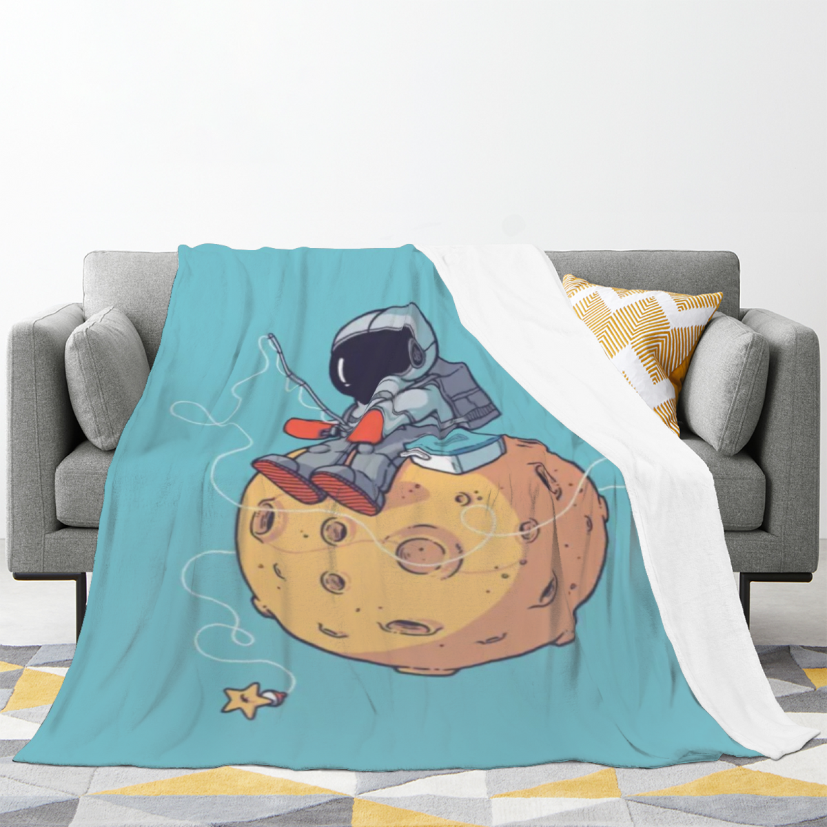 Soft Minimalist All-Season Flannel Blanket ¨C Marigold Solstice Collection
