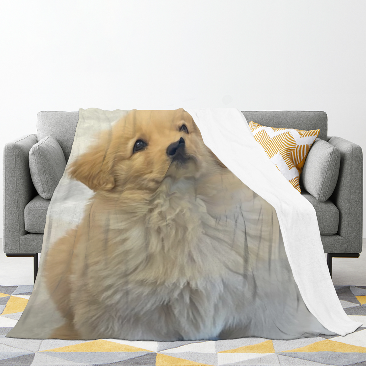 Moonlit Sketch Soft Neutral Art Lightweight Flannel Throw
