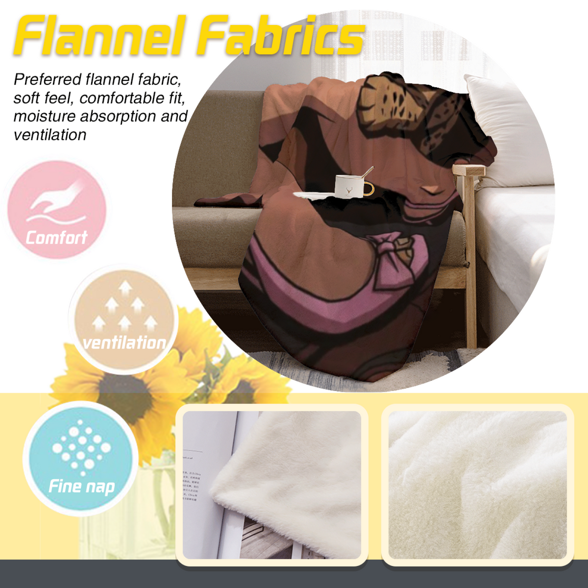 Celestial Hearth Inspired Flannel Sofa Throw ¨C Earthy Neutral Palette