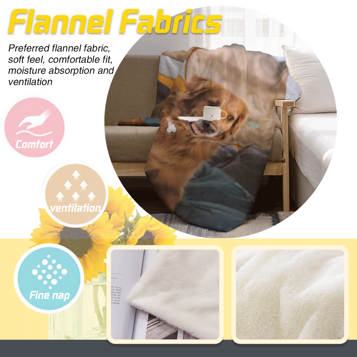 Moonbeam Tapestry Inspired Cozy Flannel Bed Blanket ¨C Earthy Neutral Palette
