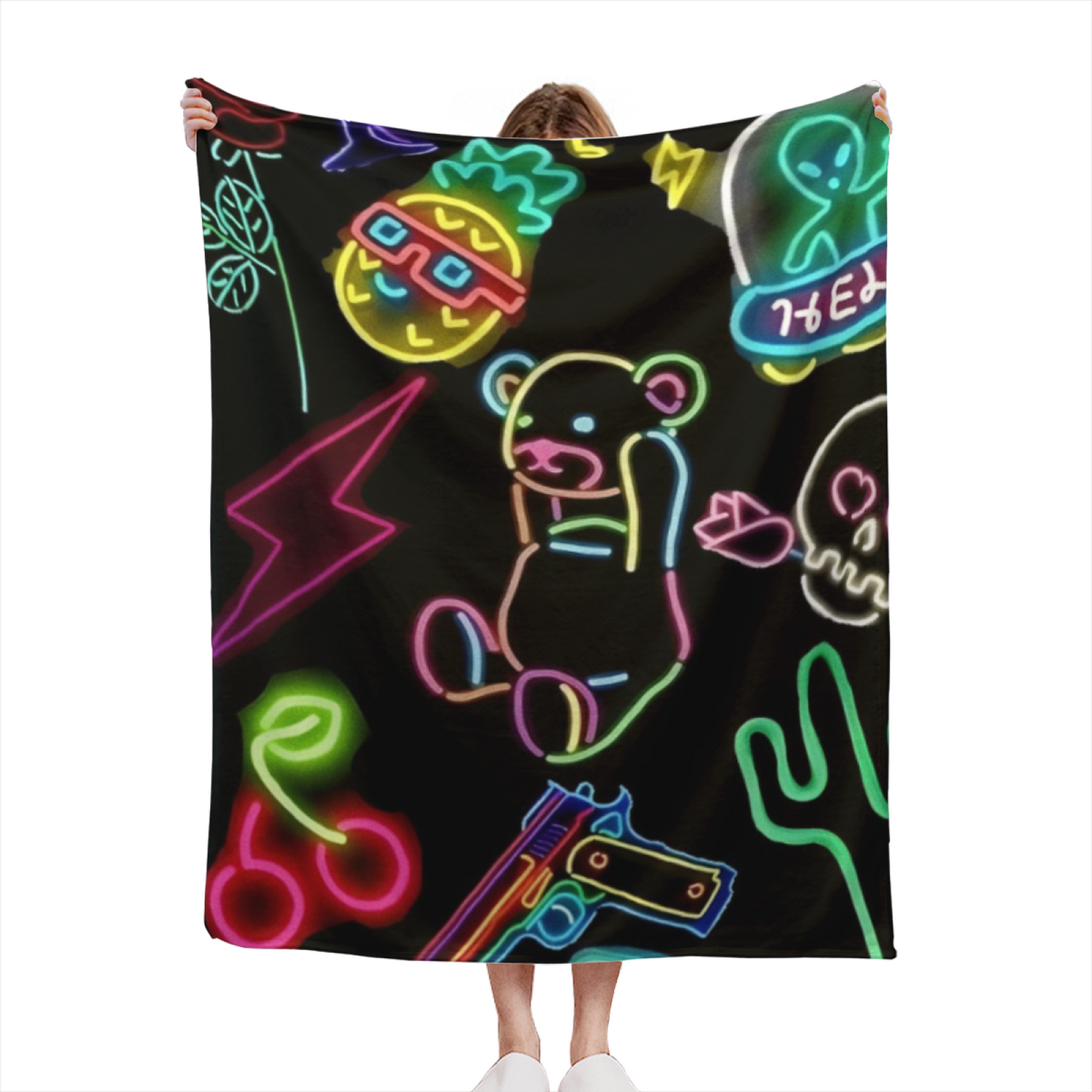 Colorful Contemporary Art Throw Blanket ¨C Modern Printed Cozy Home Blanket