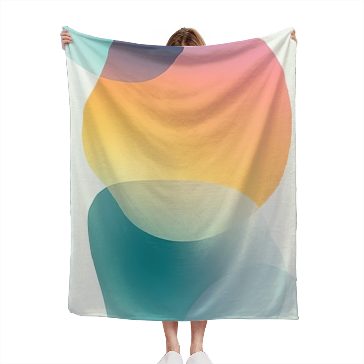 Artistic Soft Neutral Lagoon Echo Cozy Flannel Bed Blanket