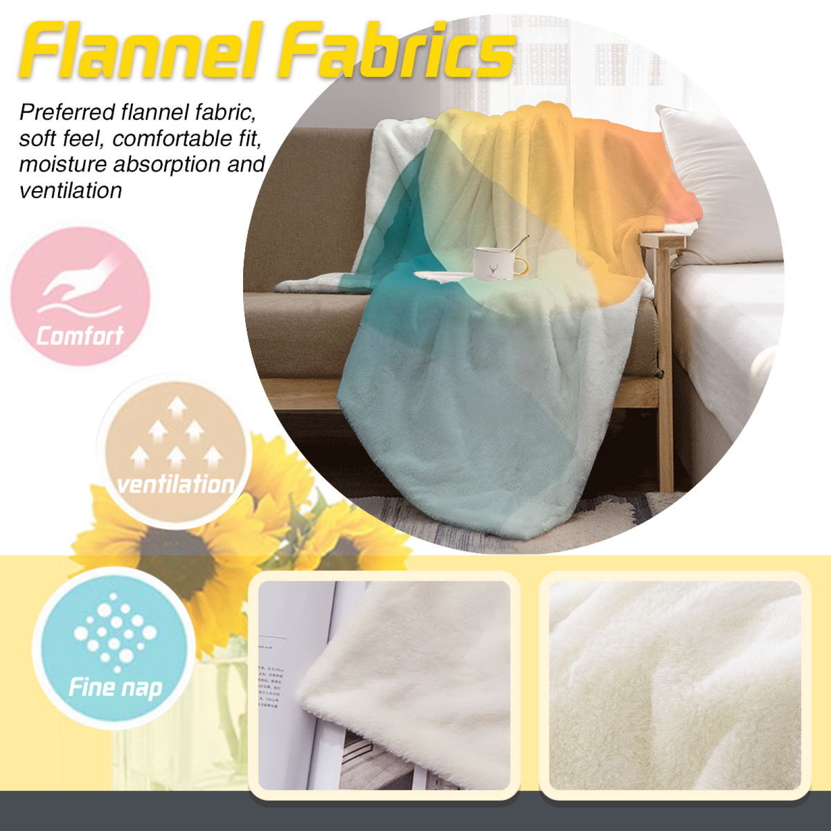 Artistic Soft Neutral Lagoon Echo Cozy Flannel Bed Blanket