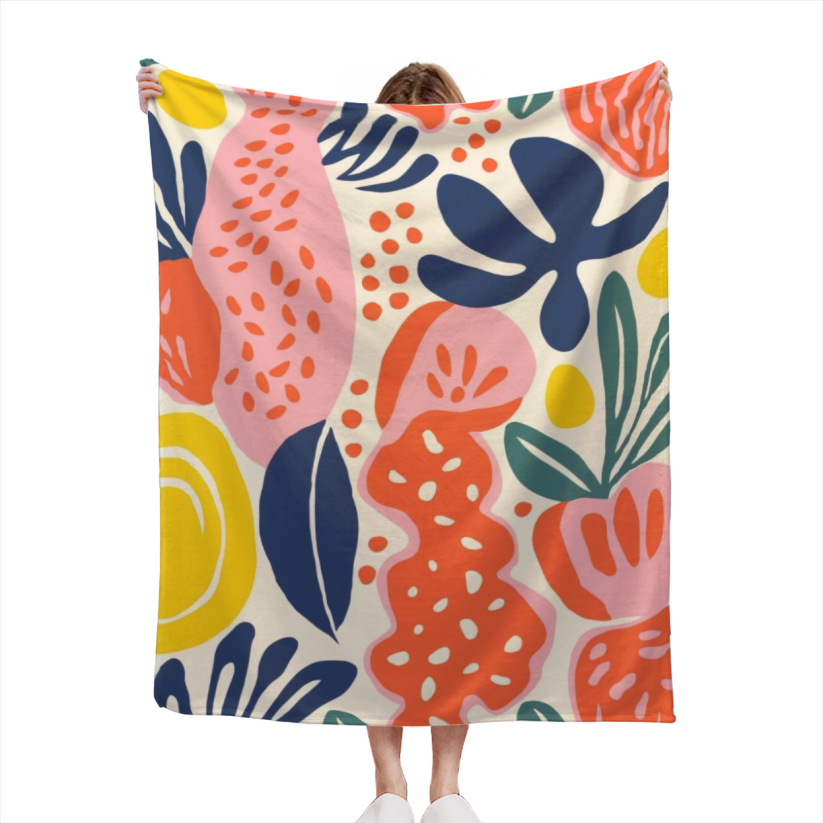 Eclectic Design Luminous Meadow Pastel Multicolor Cozy Flannel Bed Blanket