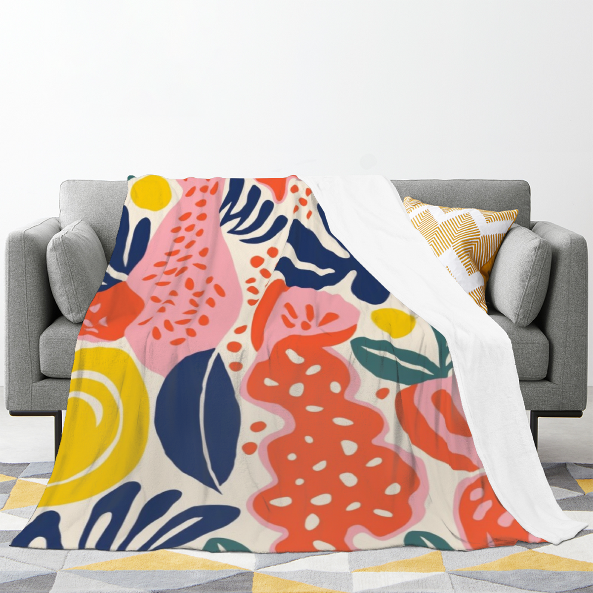 Eclectic Design Luminous Meadow Pastel Multicolor Cozy Flannel Bed Blanket