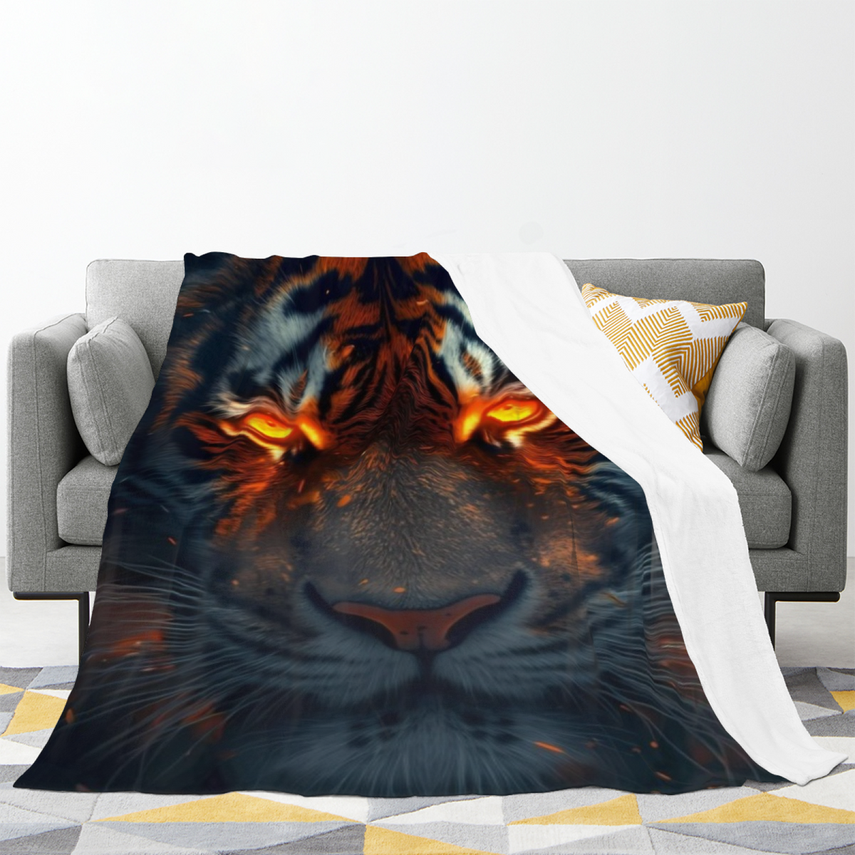 Hazy & Meadow Playful Graphic Plush Flannel Throw