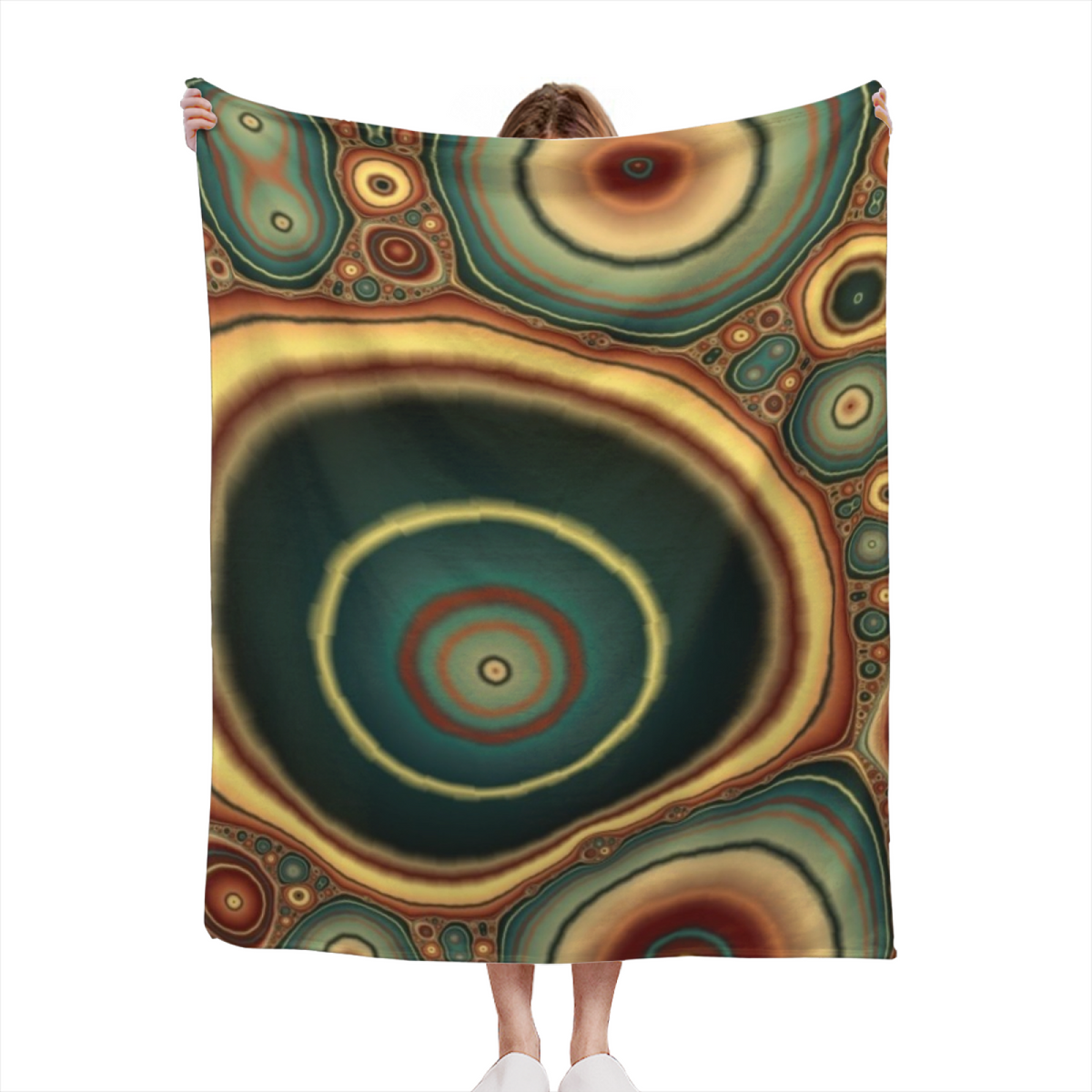 Juniper Echo Eclectic Pattern Plush Flannel Throw