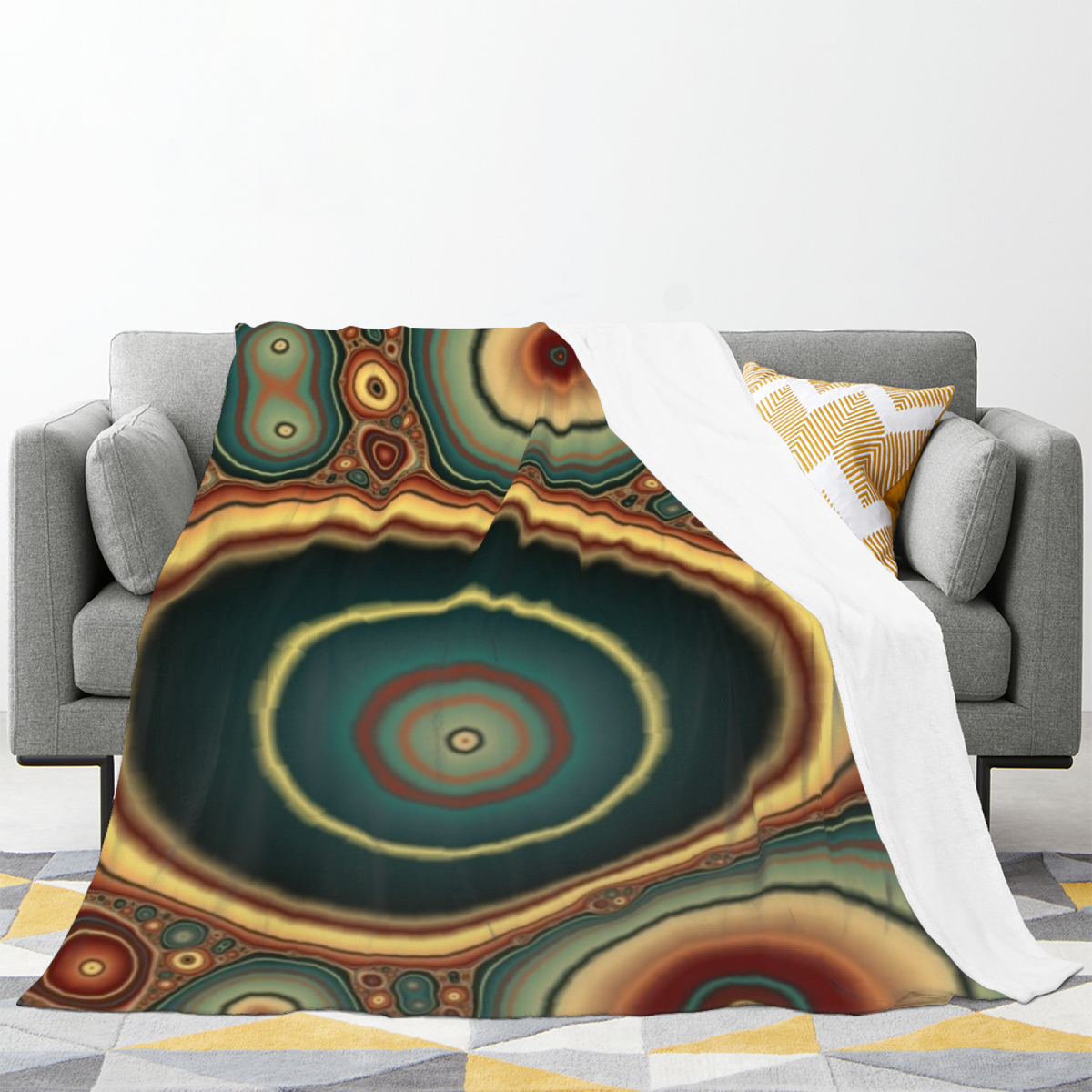 Juniper Echo Eclectic Pattern Plush Flannel Throw
