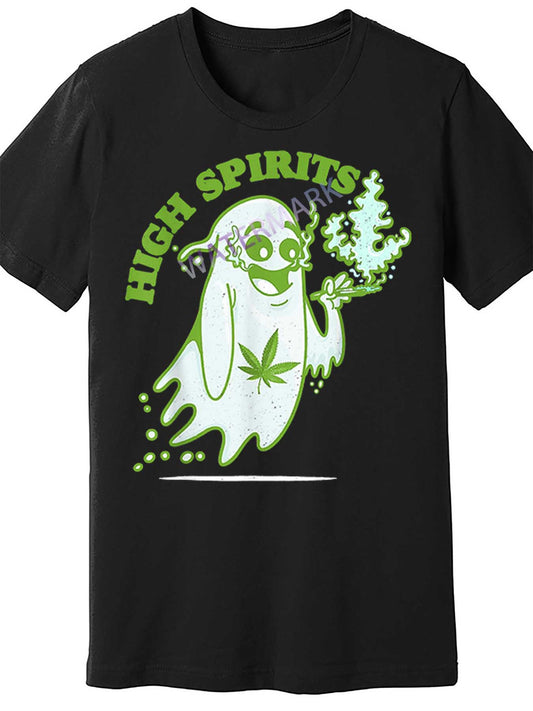 Cannabis Ghost Weed Smokers Funny Trending 68412 funny Men'S Short Sleeve T-shirt black TT4