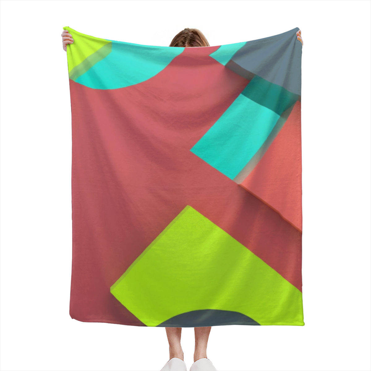 Cobalt Echo Earthy Multicolor Art Soft Flannel Blanket