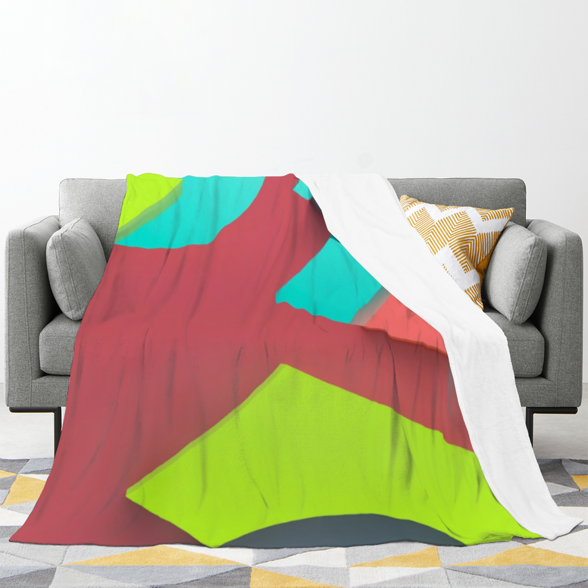 Cobalt Echo Earthy Multicolor Art Soft Flannel Blanket