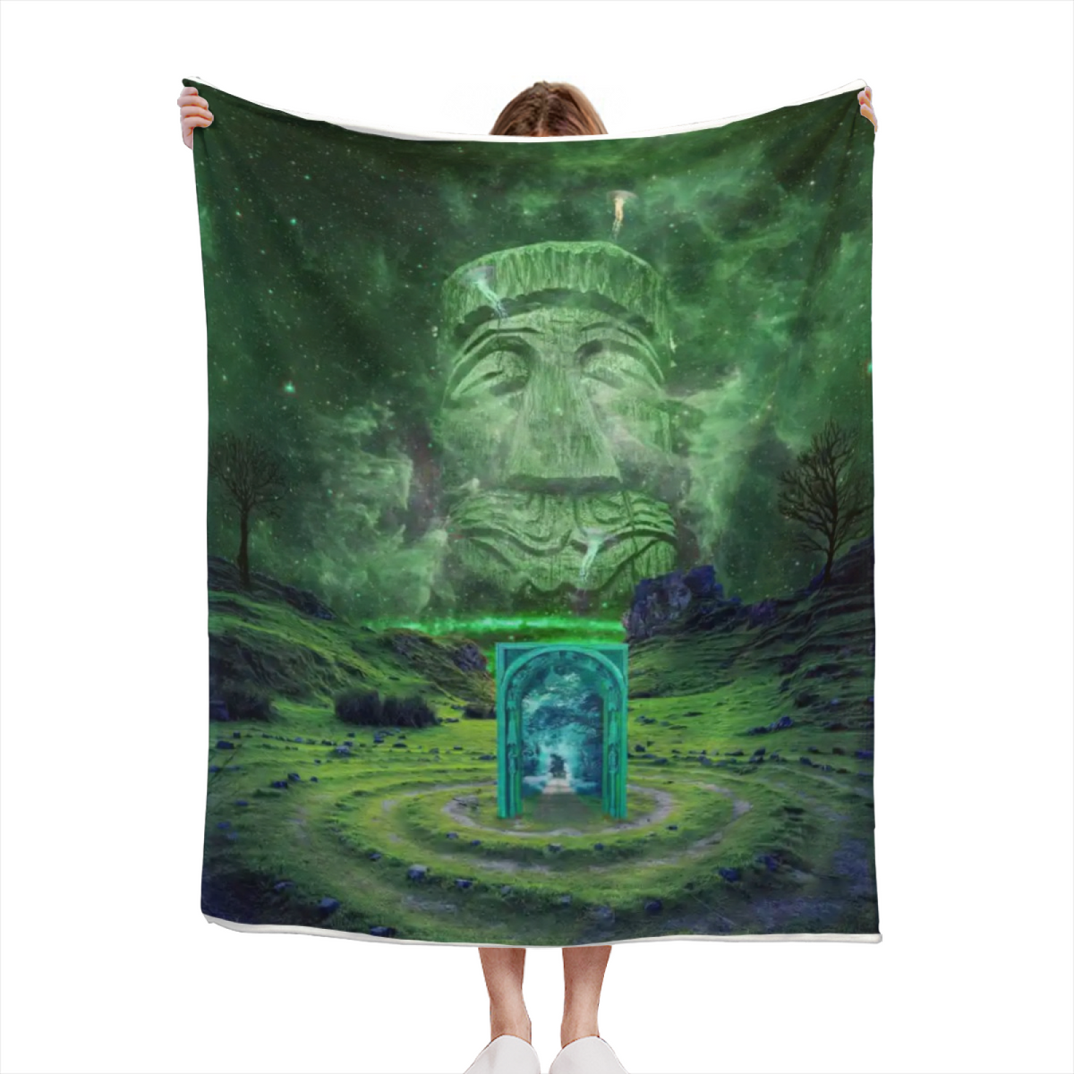Twilight Breeze Inspired Cozy Flannel Bed Blanket ¨C Earthy Neutral Palette