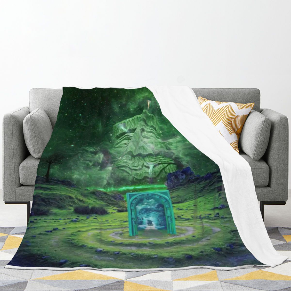 Twilight Breeze Inspired Cozy Flannel Bed Blanket ¨C Earthy Neutral Palette
