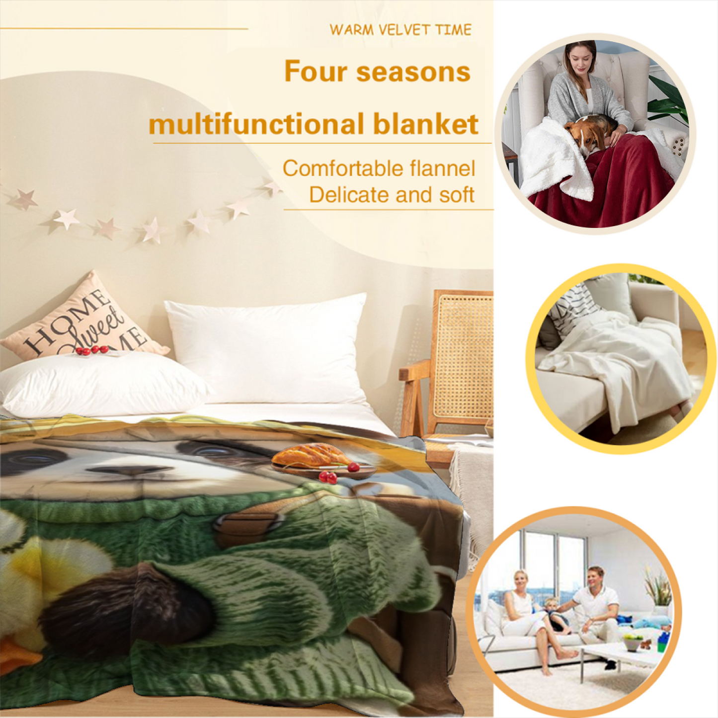 Colorful Modern Art Throw Blanket ¨C Contemporary Printed Home Decor Blanket