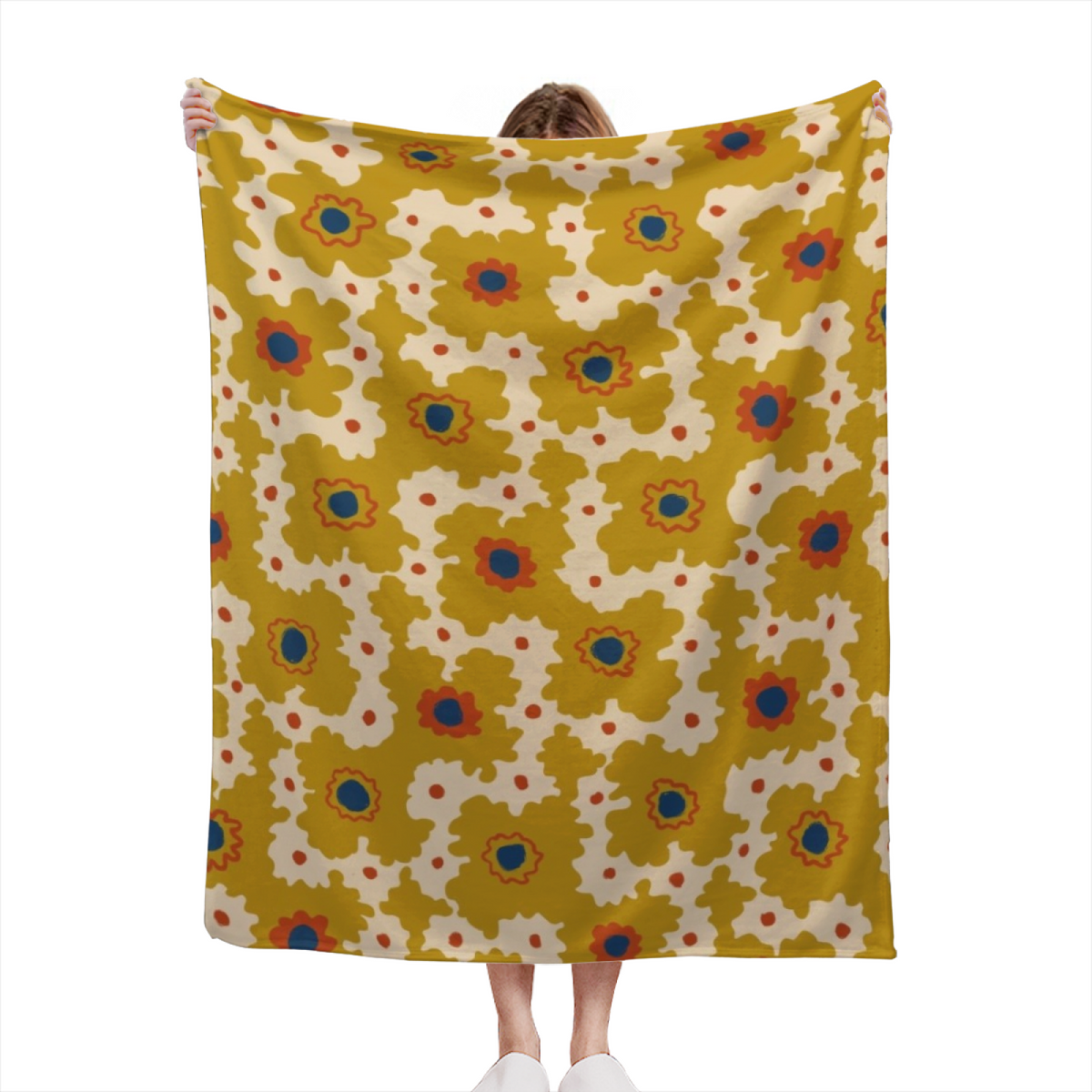 Eclectic Design Aurora Galaxy Warm Coral Cozy Flannel Bed Blanket