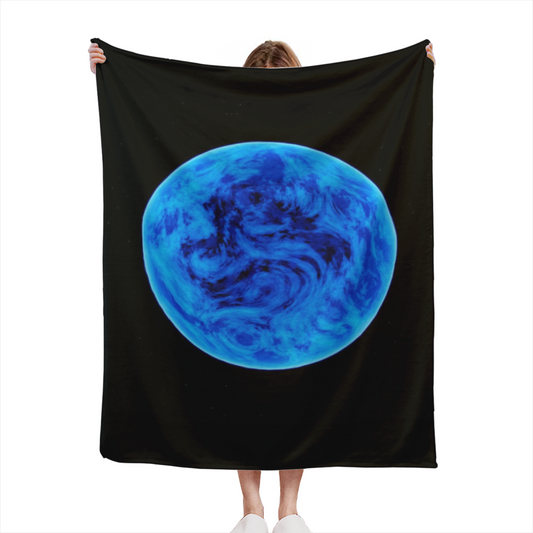 Tangerine Meadow Home Accent Soft Flannel Blanket ¨C Deep Ocean