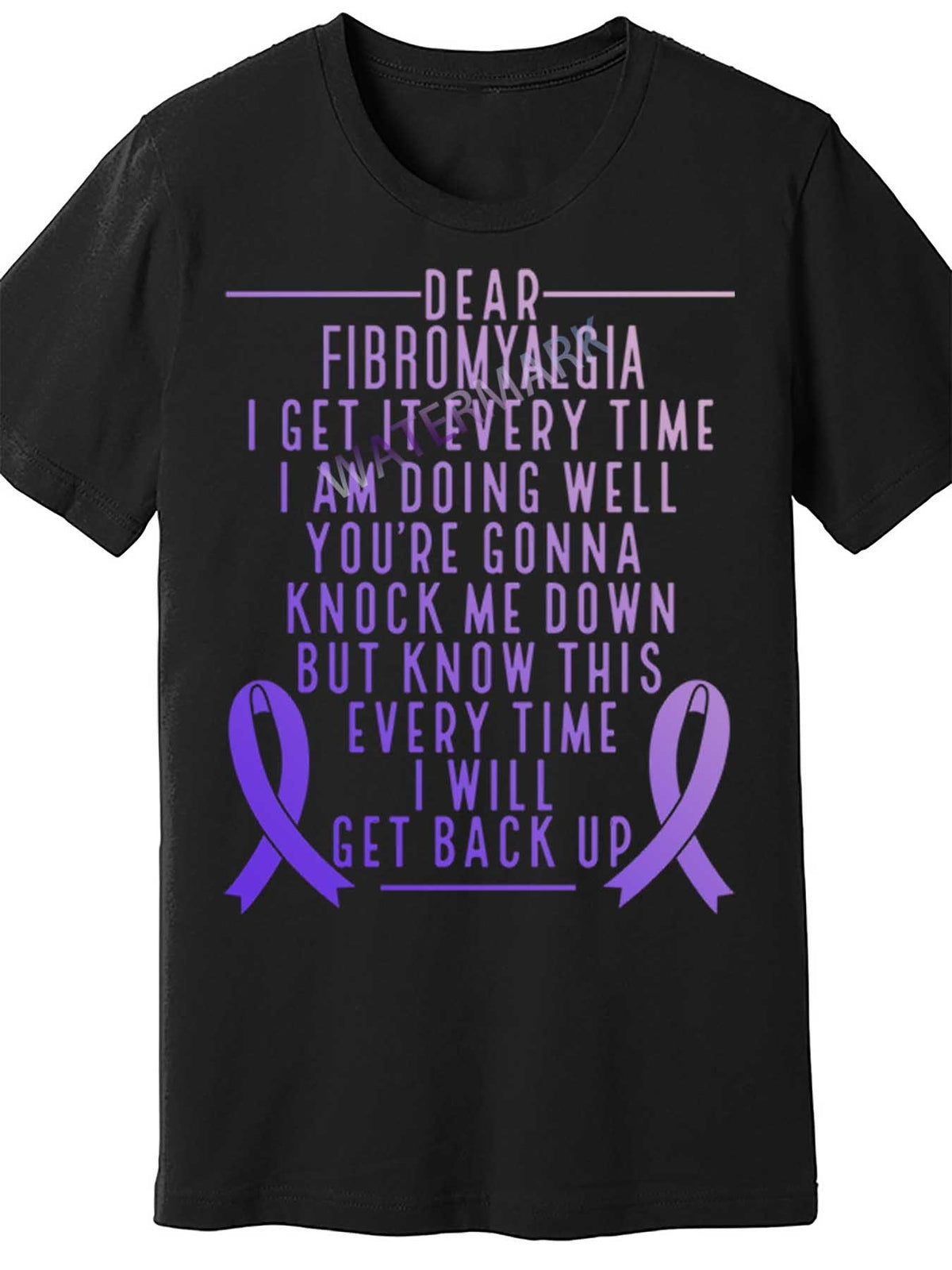 Fibro Warrior I Will Get Back Up Fibromyalgia Awareness Gift 22639 funny Men'S Short Sleeve T-shirt black TT4