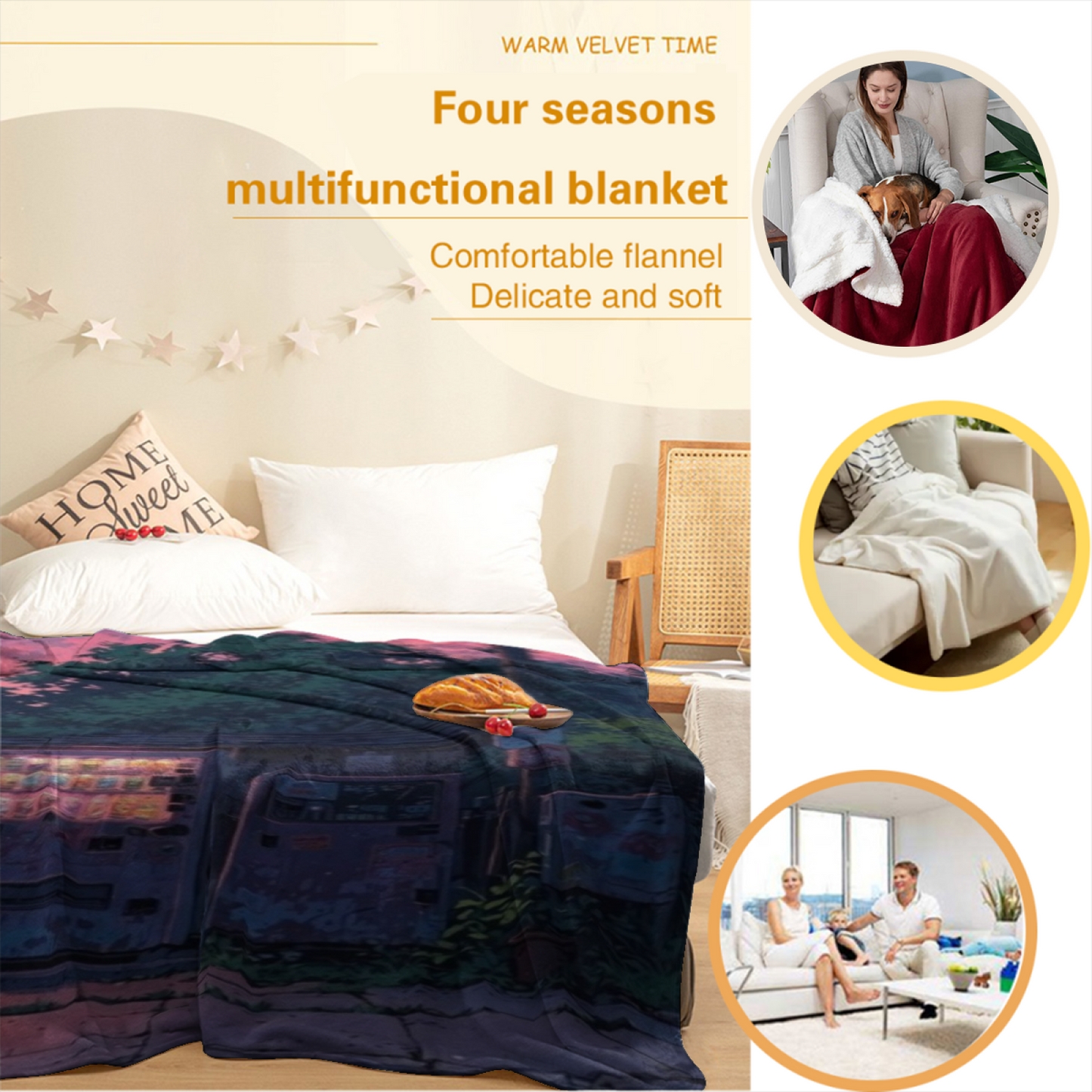 Modern Artistic Throw Blanket ¨C Abstract Decorative Printed Home Blanket