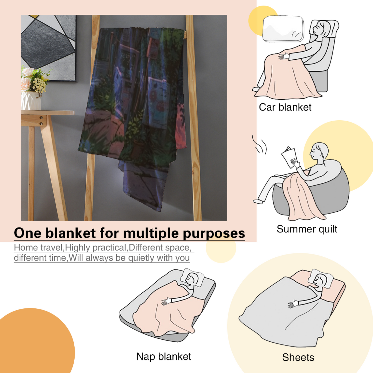 Modern Artistic Throw Blanket ¨C Abstract Decorative Printed Home Blanket