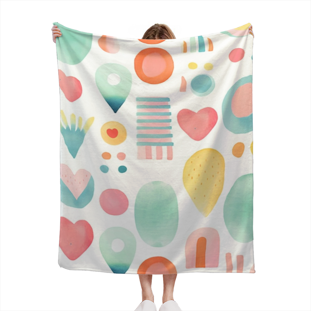 Harvest Hearth Pastel Multicolor Modern Art Decorative Flannel Blanket