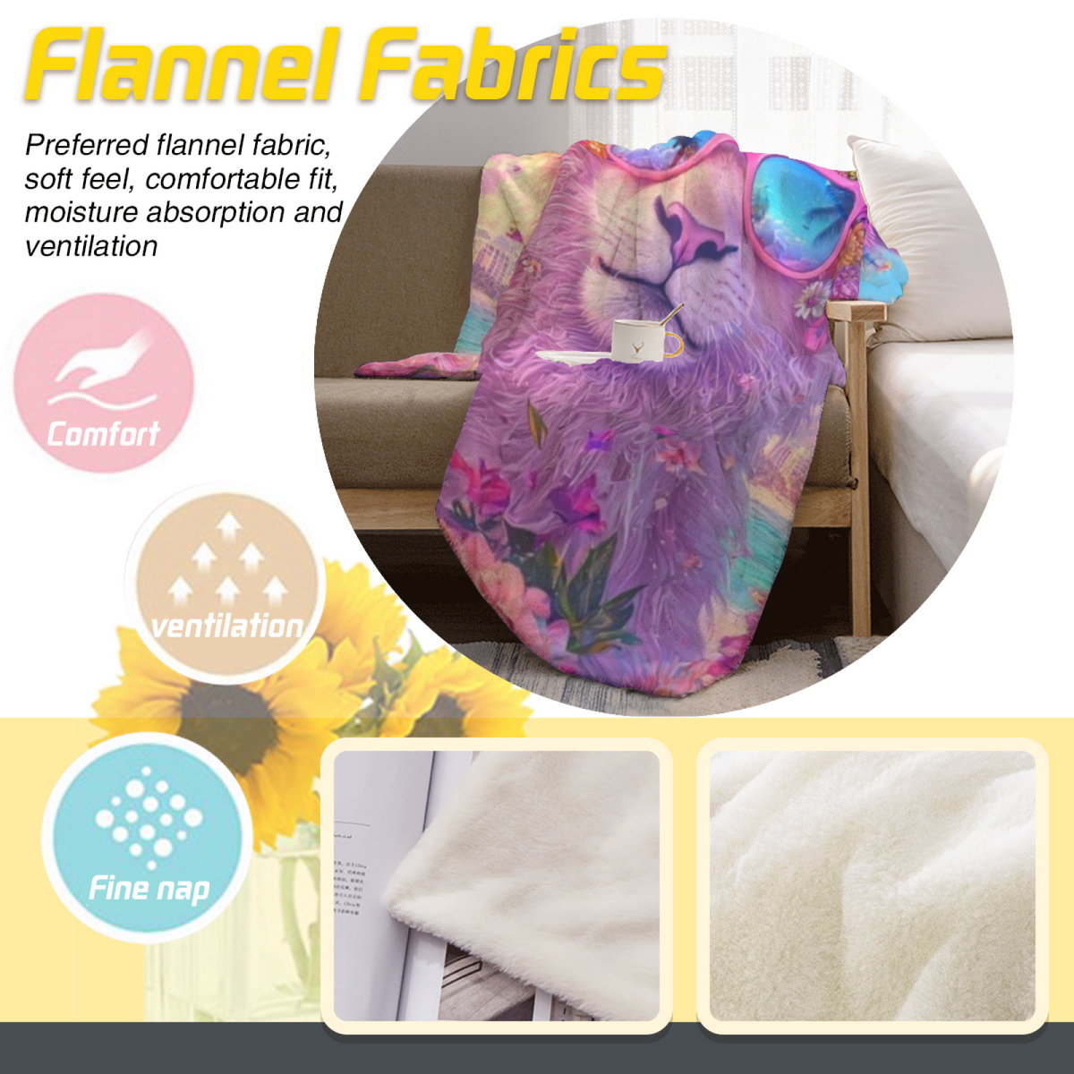 Velvet Garden Soft Neutral Art Decorative Flannel Blanket