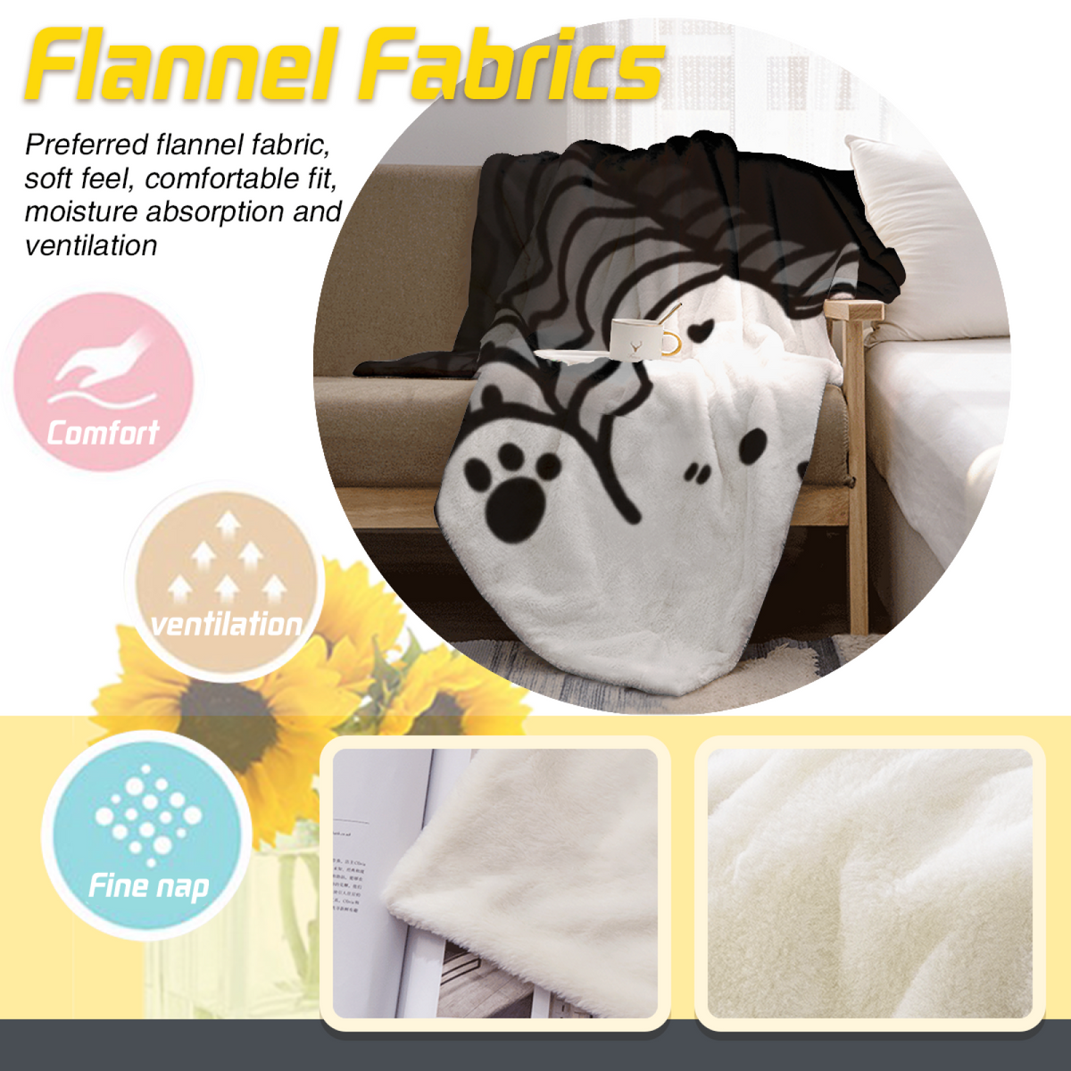 Riverstone Daydream Inspired Cozy Flannel Bed Blanket ¨C Earthy Neutral Palette