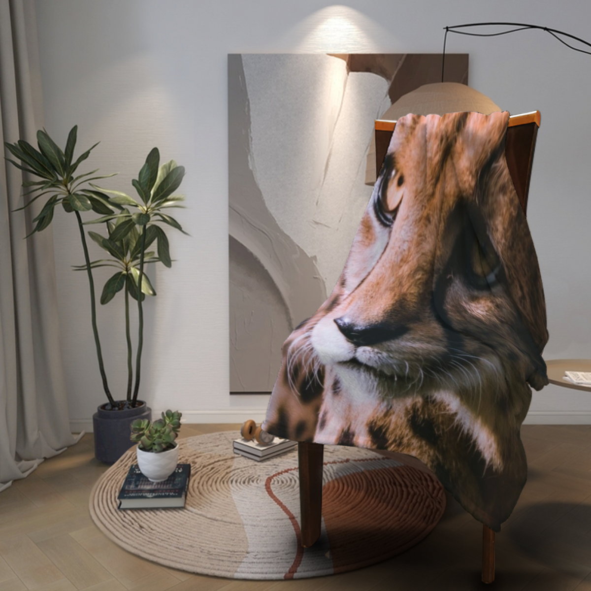 Soft Neutral Cedar Vista All-Season Flannel Blanket