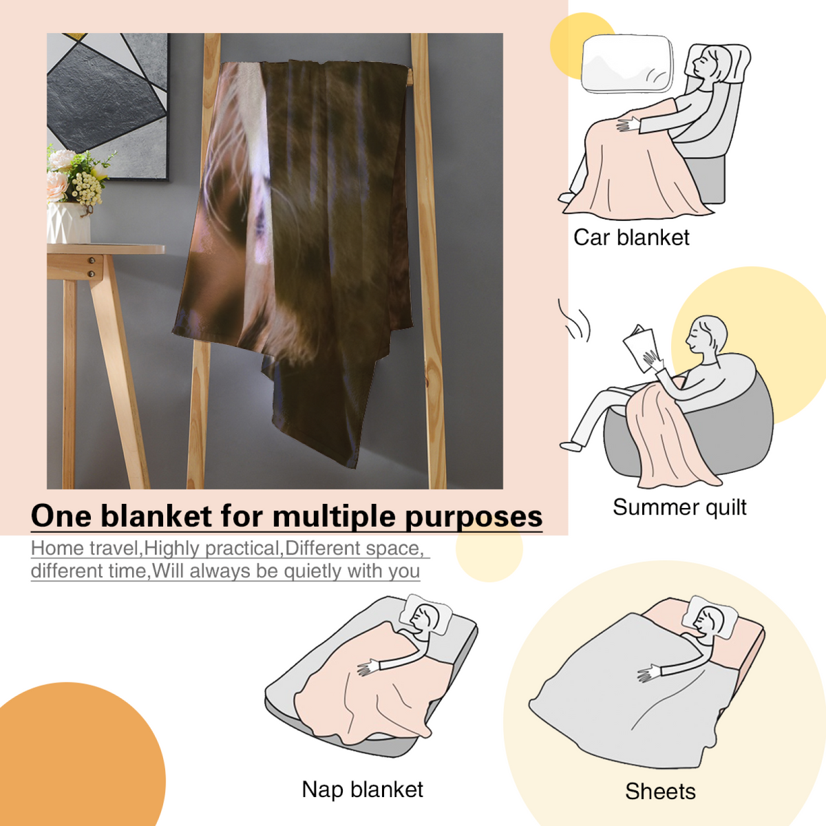 Soft Neutral Cedar Vista All-Season Flannel Blanket