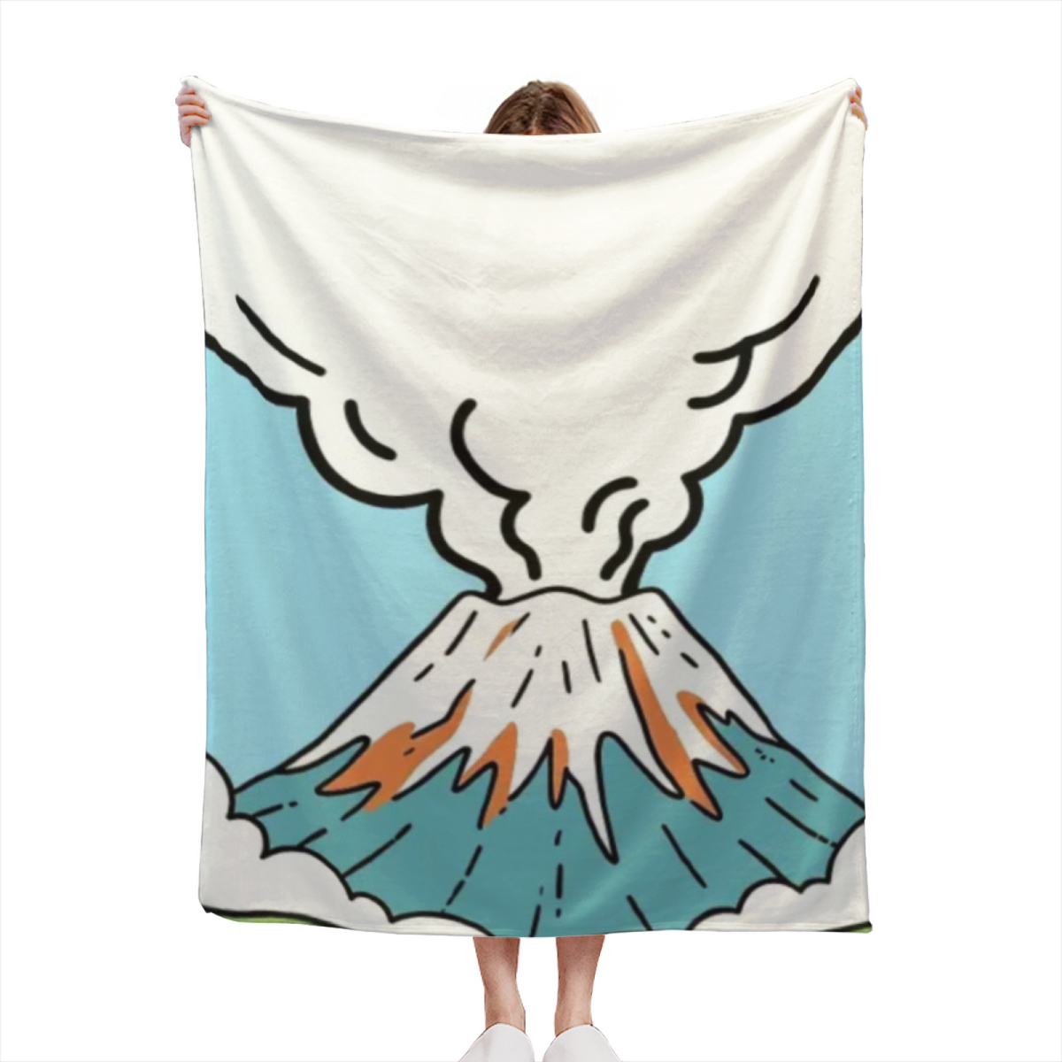 Wildwood & Flora Playful Graphic Plush Flannel Throw