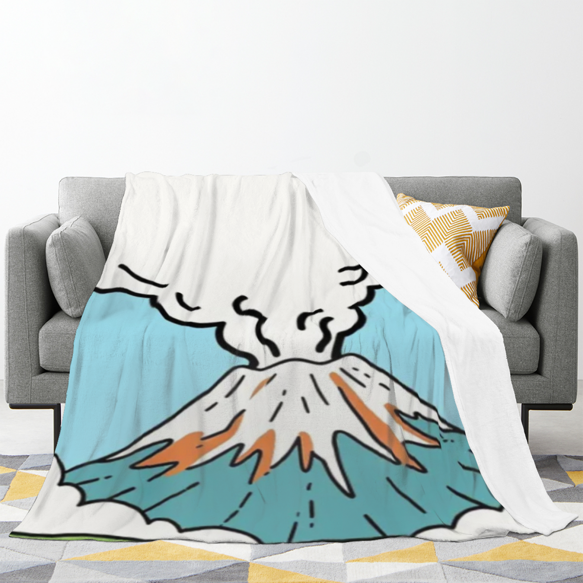 Wildwood & Flora Playful Graphic Plush Flannel Throw