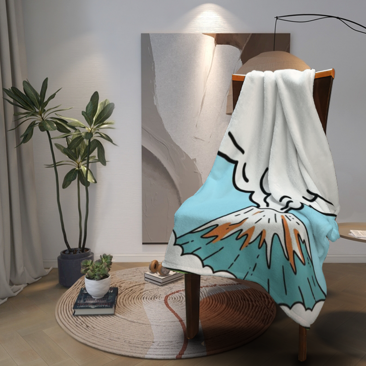 Wildwood & Flora Playful Graphic Plush Flannel Throw