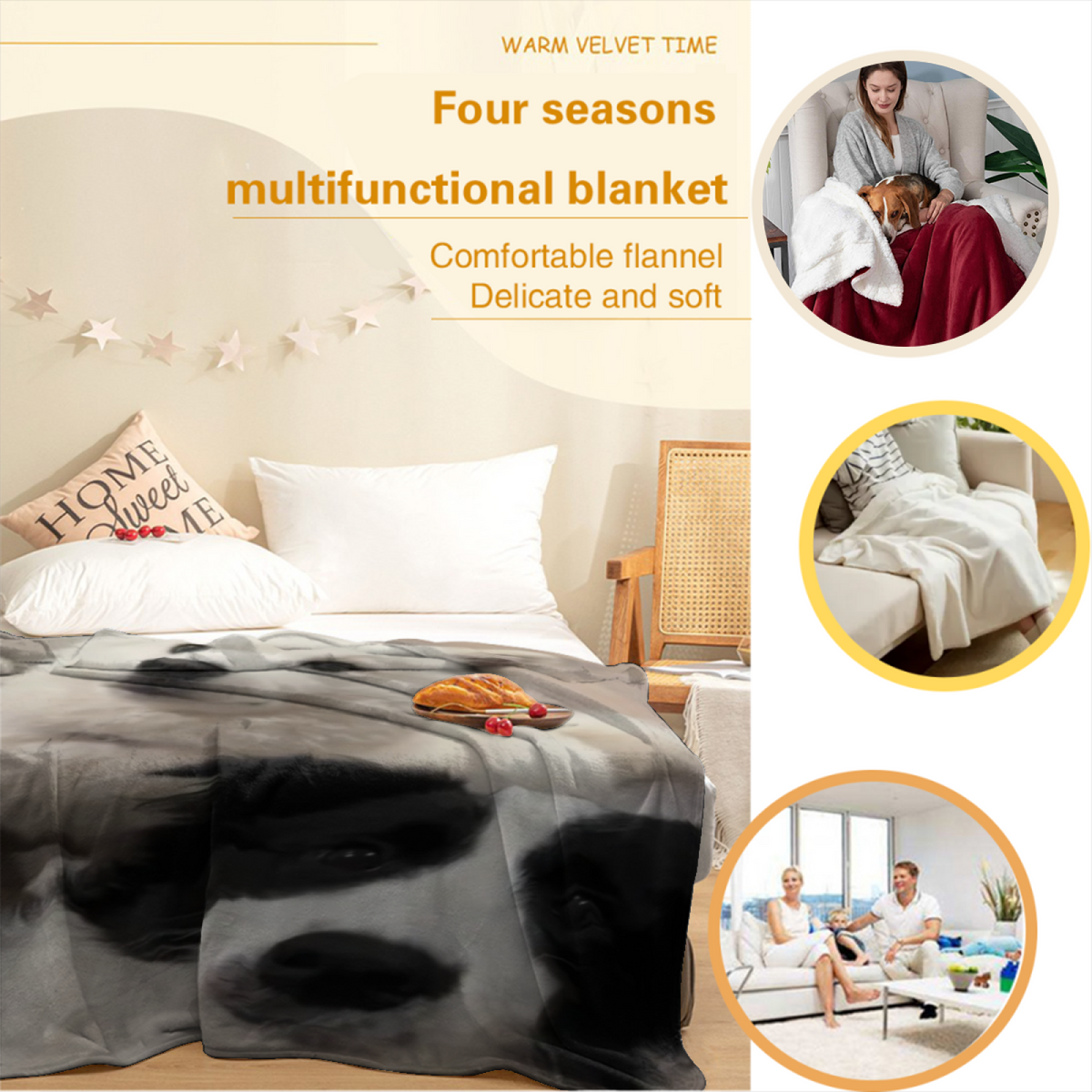 Cinnamon Orchard Muted Sage Art Flannel Throw Blanket