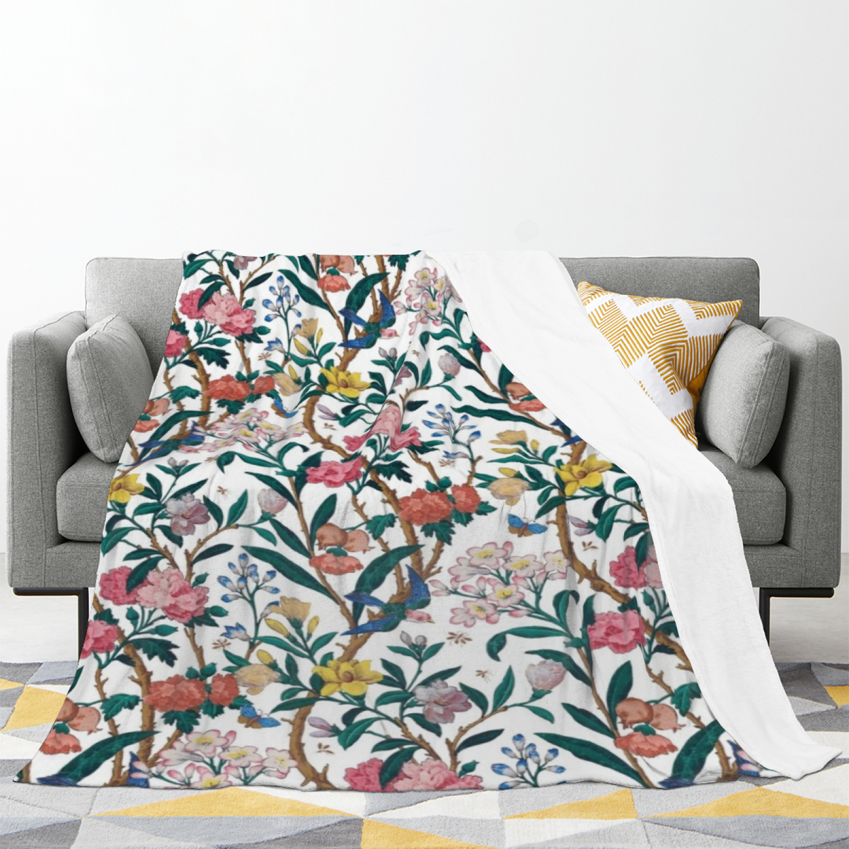 Opaline Vista Soft Neutral Art Flannel Throw Blanket