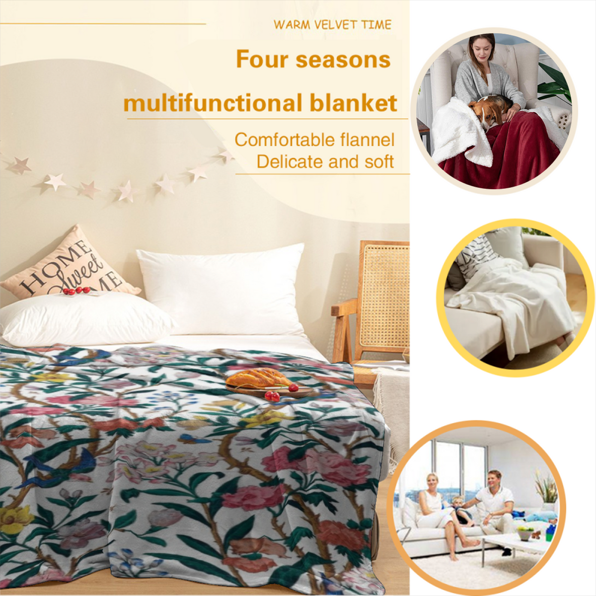 Opaline Vista Soft Neutral Art Flannel Throw Blanket