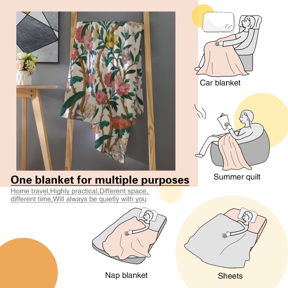 Opaline Vista Soft Neutral Art Flannel Throw Blanket
