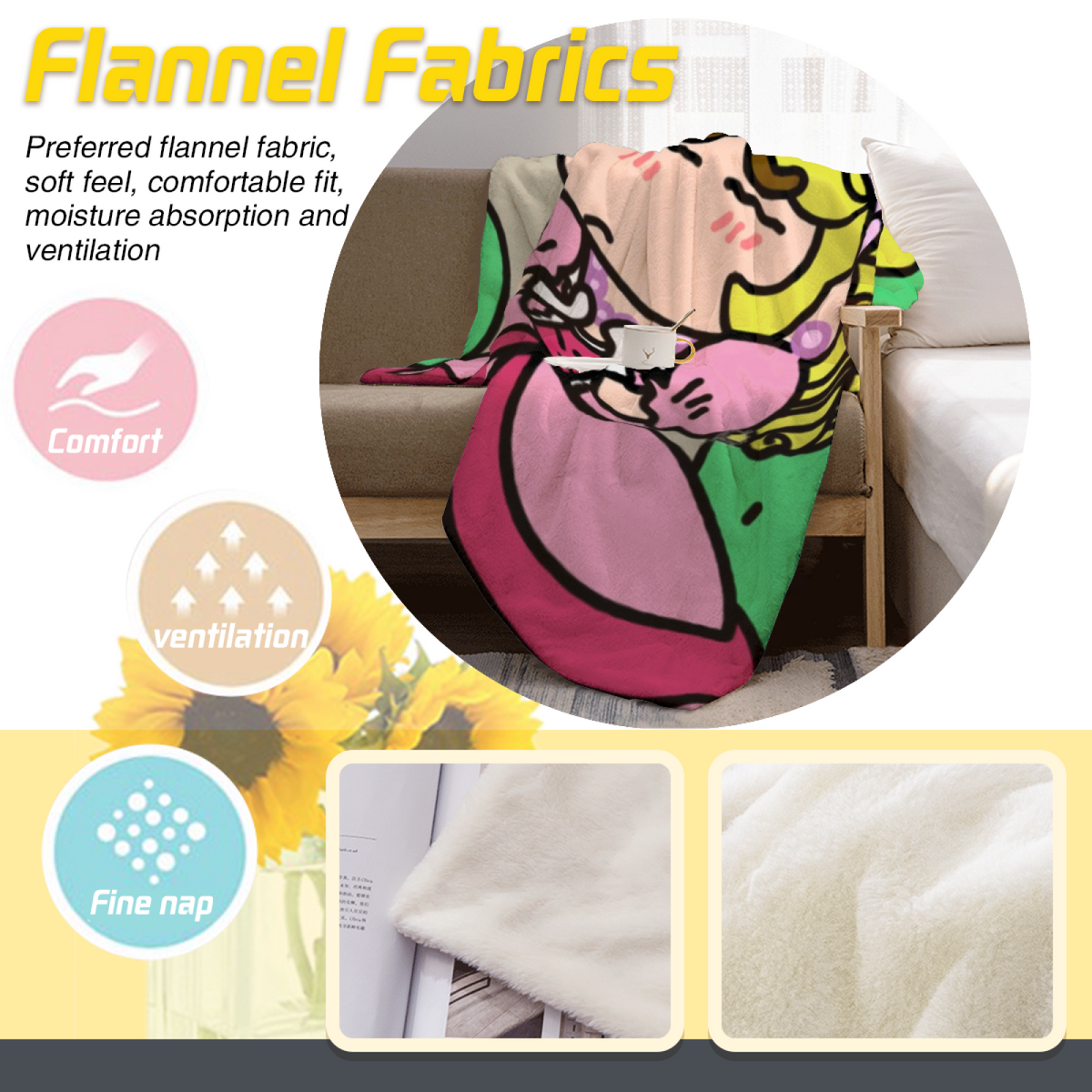 Harvest Harbor Inspired Cozy Flannel Bed Blanket ¨C Earthy Neutral Palette