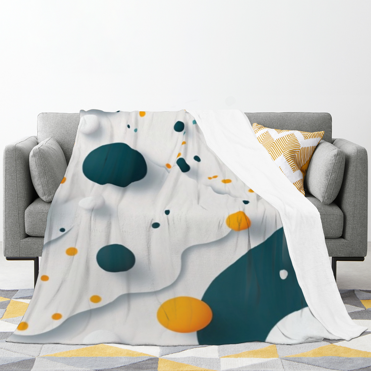 Velvet Reverie Soft Neutral Art Lightweight Flannel Throw